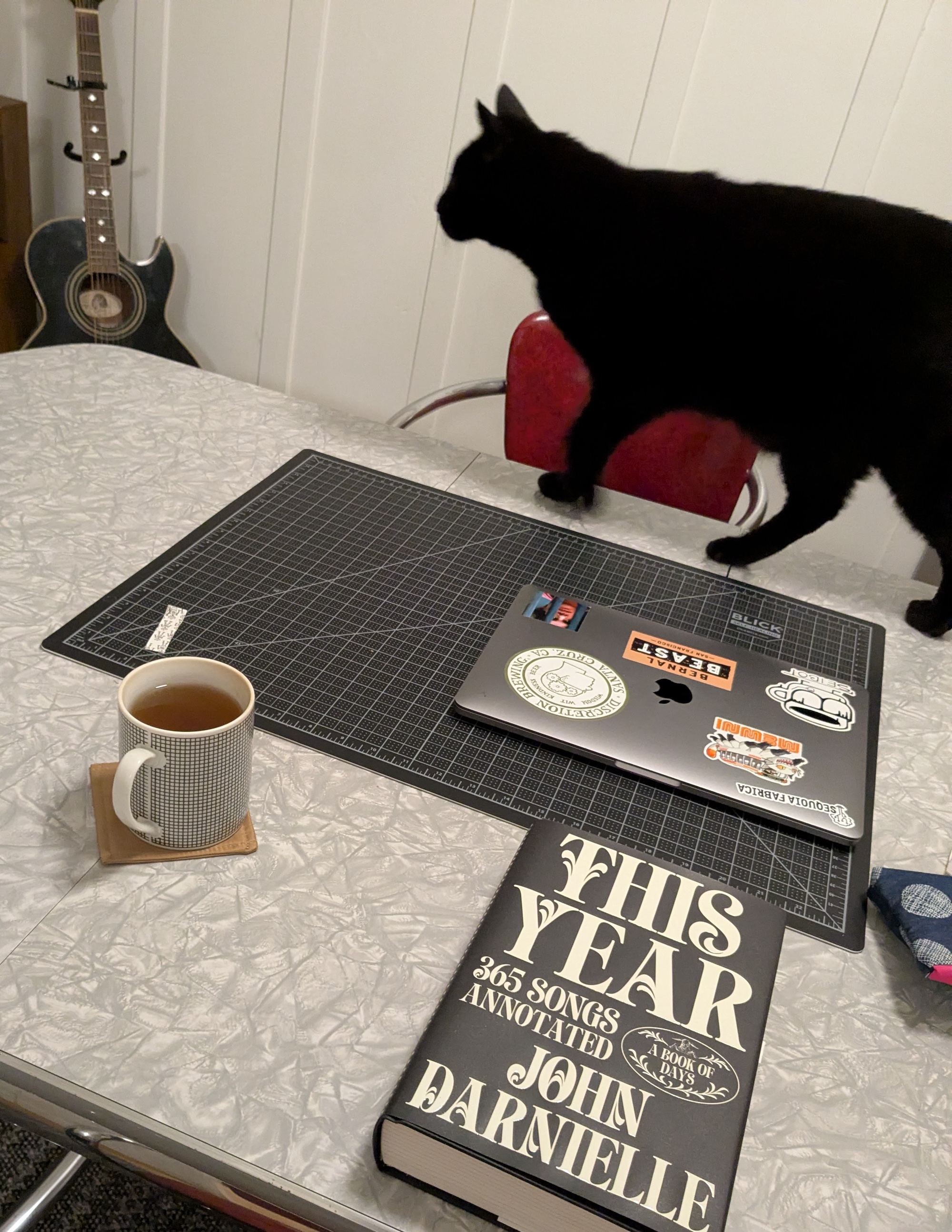 my copy of this year, with tea and coop